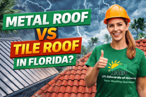 A cover for a post showing two roofs